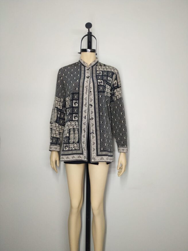 Blusa negro y beige ML - Imagen 2
