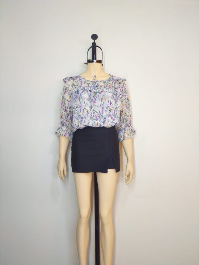 Blusa gasa gris L