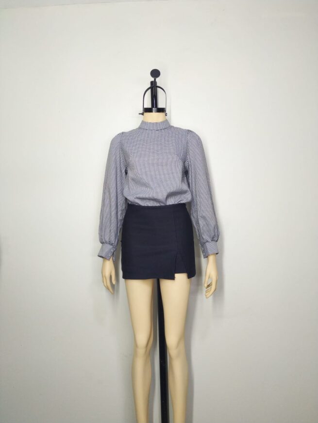 Blusa cuadros blanco negro SM