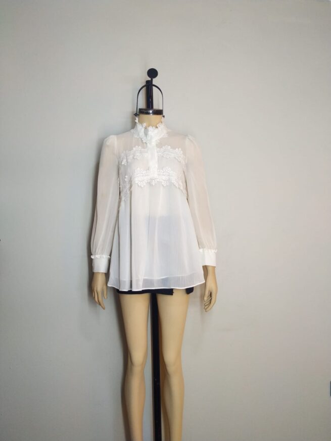 Blusa blanca gasa ML - Imagen 2