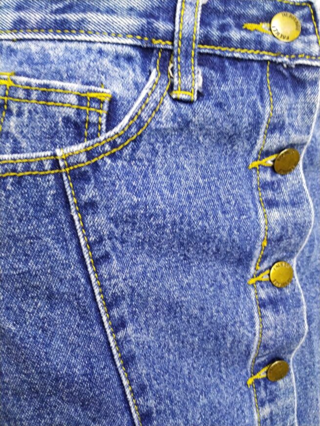 Falda denim botones XS - Imagen 3