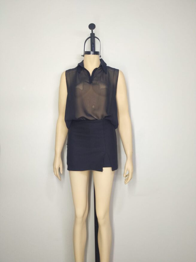 Blusa gasa negra M