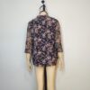 Blusa gasa y algodón negro floreado L - Imagen 2