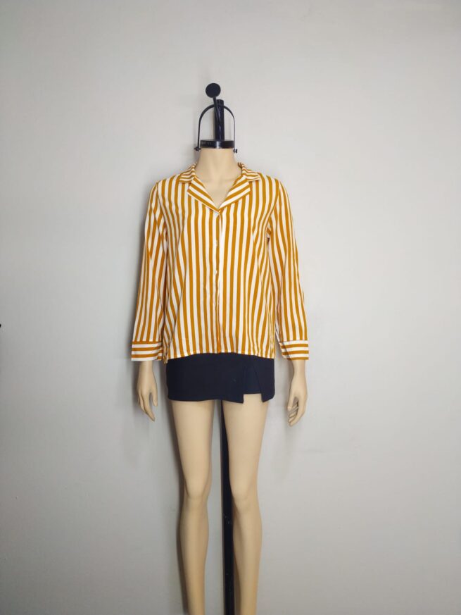 Blusa mostaza rayas M - Imagen 3