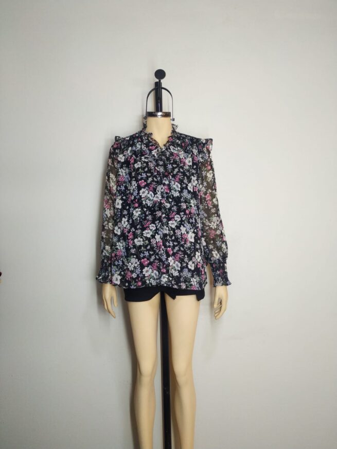 Blusa gasa negra L - Imagen 6
