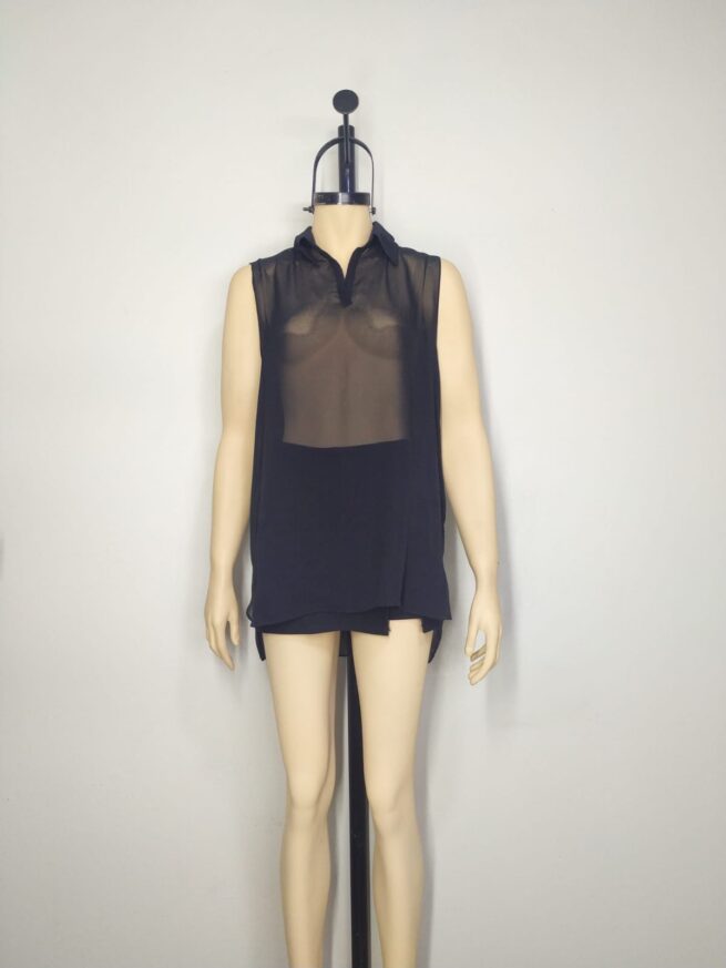 Blusa gasa negra M - Imagen 3
