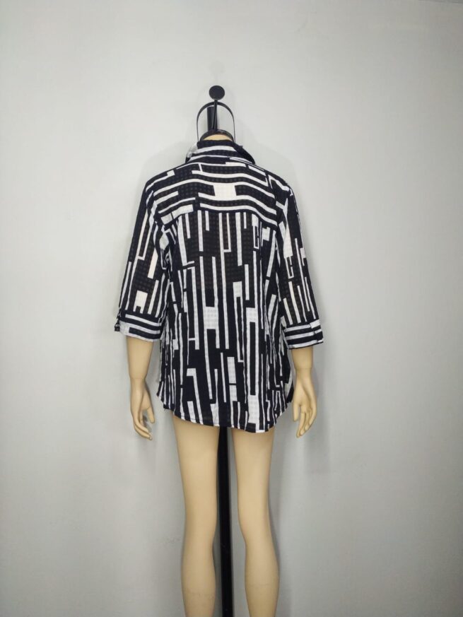 Blusa blanco negro L XL - Imagen 2