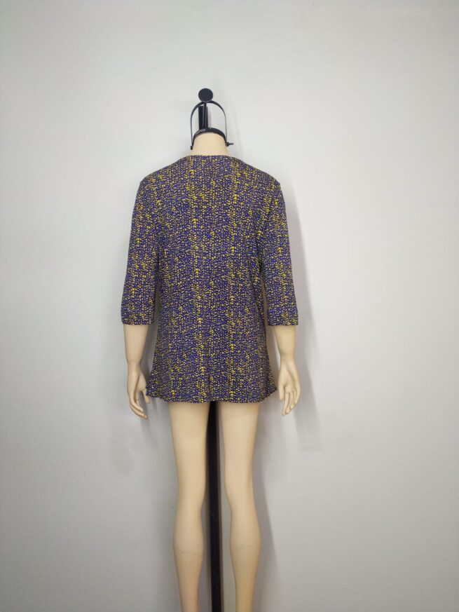 Blusa mesh azul mostaza L - Imagen 2