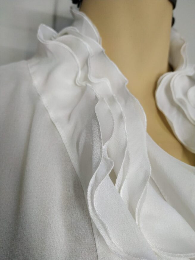 Blusa gasa blanca M - Imagen 4
