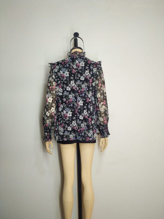 Blusa gasa negra L - Imagen 2