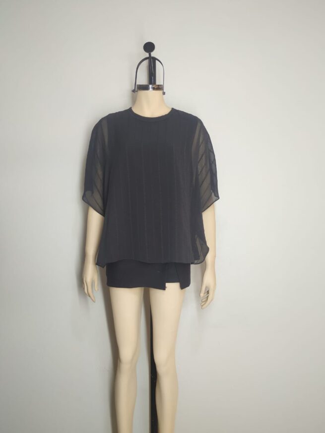 Blusa gasa negra ML - Imagen 3
