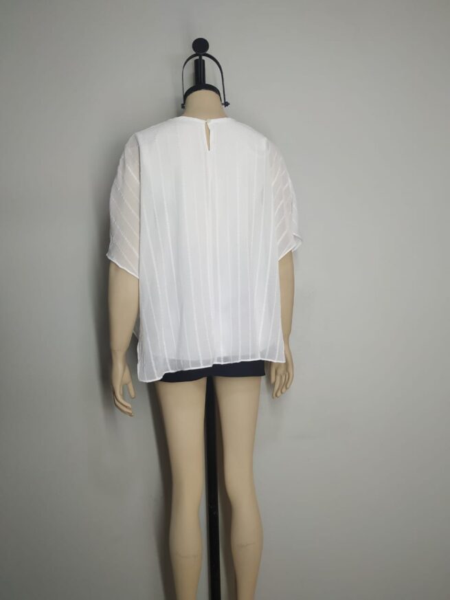 Blusa gasa blanca ML - Imagen 3