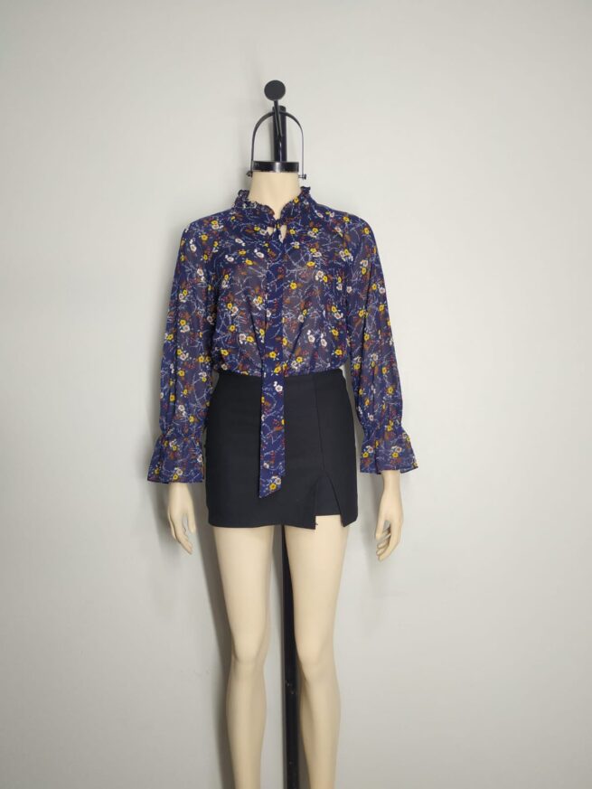 Blusa gasa azul M