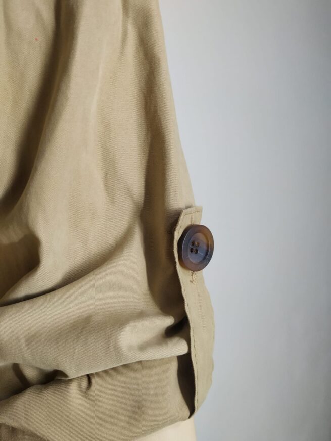 Gabardina delgada olivo oversize M - Imagen 5
