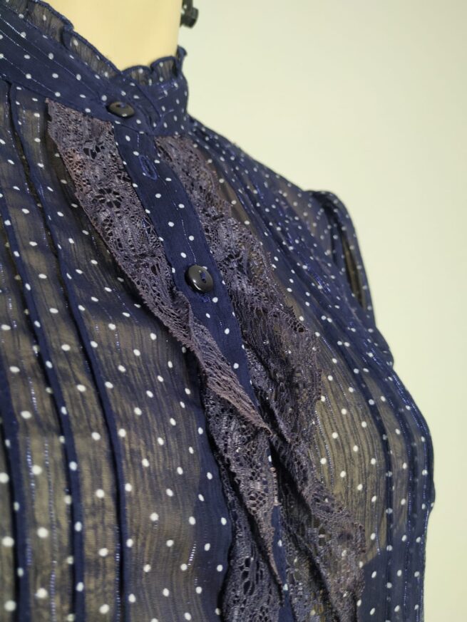 Blusa gasa azul S - Imagen 3