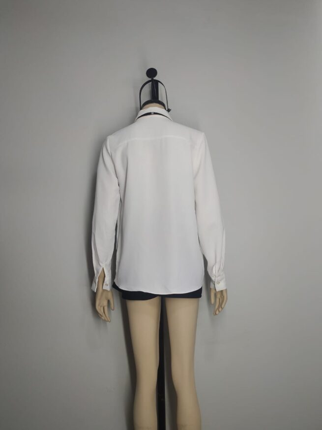 Blusa blanca corbata M - Imagen 2