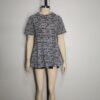 Blusa licrado negro blanco ML