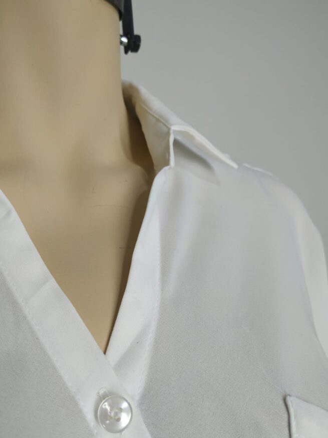 Blusa gasa blanca M - Imagen 4