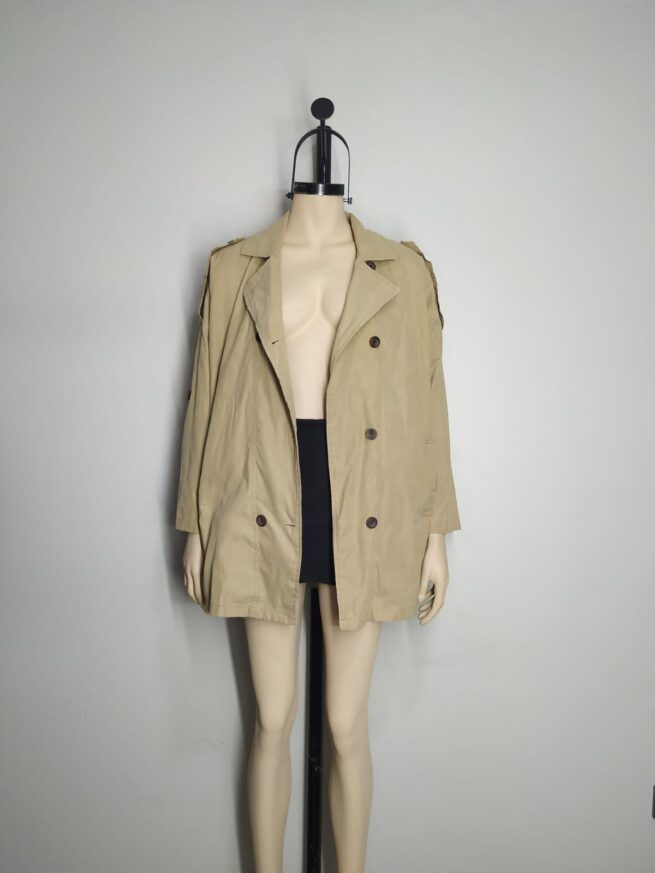 Gabardina delgada olivo oversize M - Imagen 3