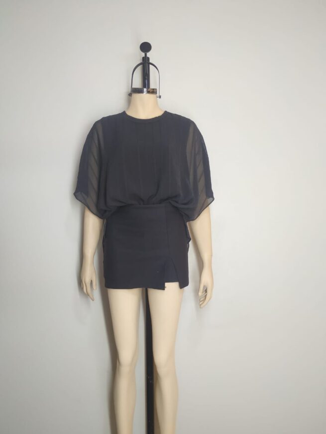 Blusa gasa negra ML