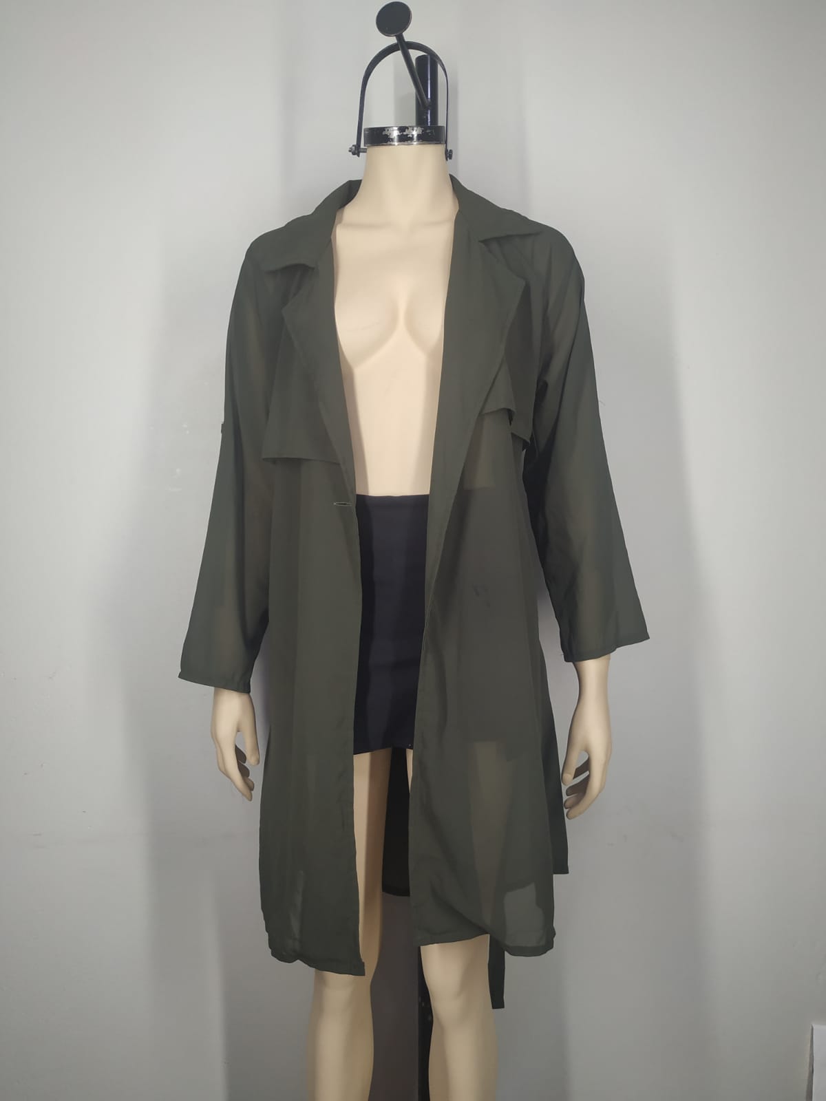 Gabardina verde militar gasa M - Imagen 4