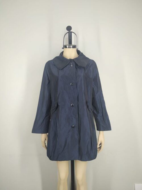 Gabardina cortaviento azul satinado M