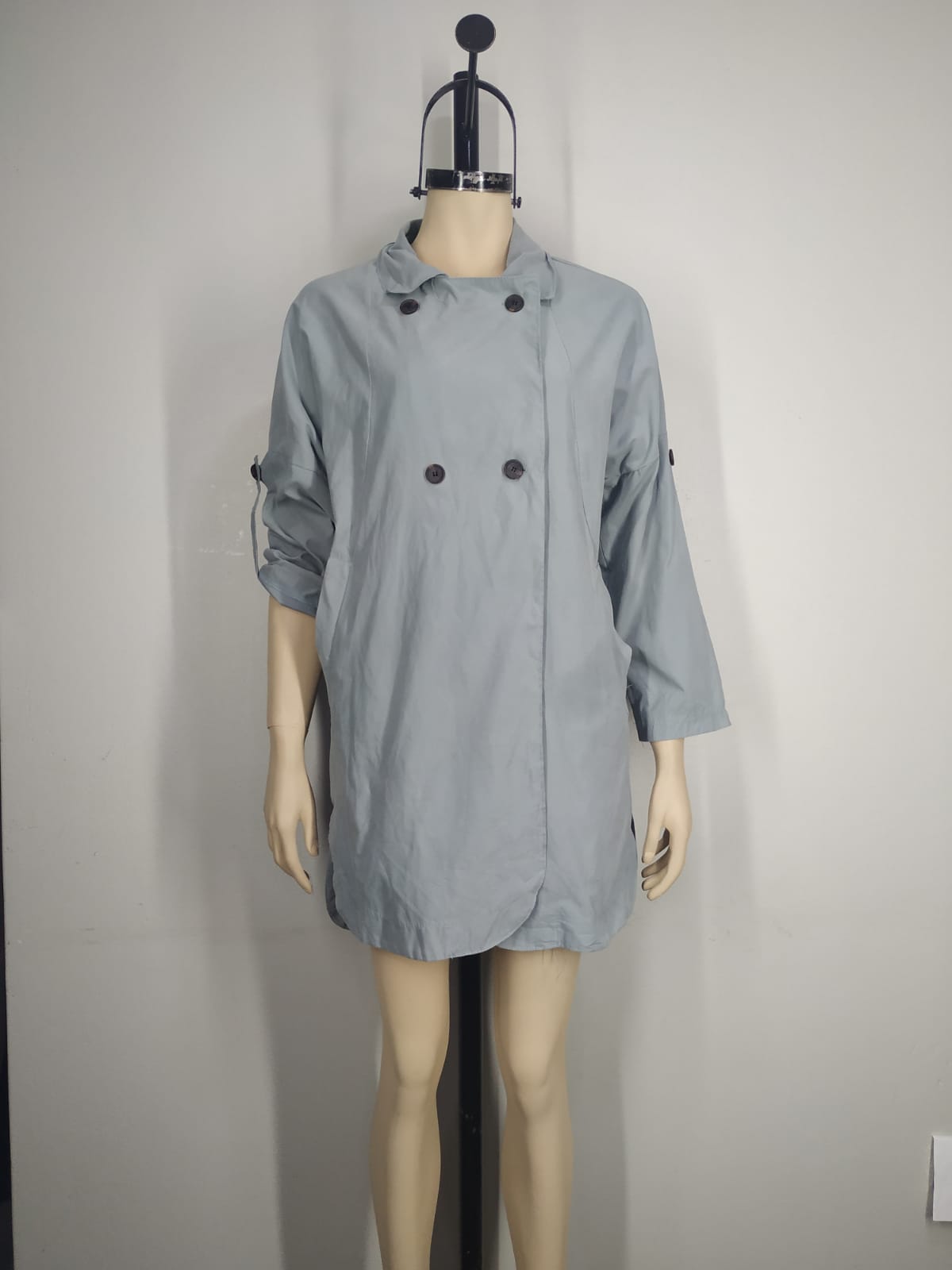 Gabardina cemento delgado M - Imagen 4