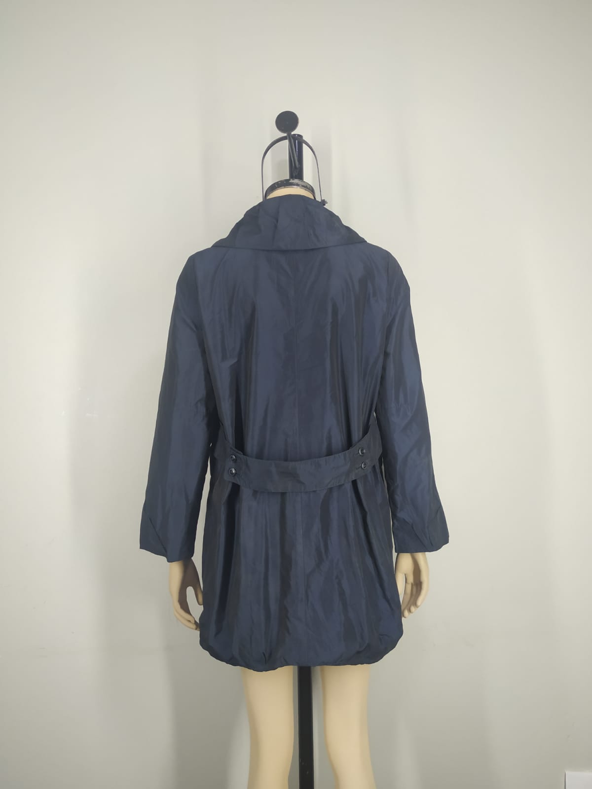 Gabardina cortaviento azul satinado M - Imagen 2