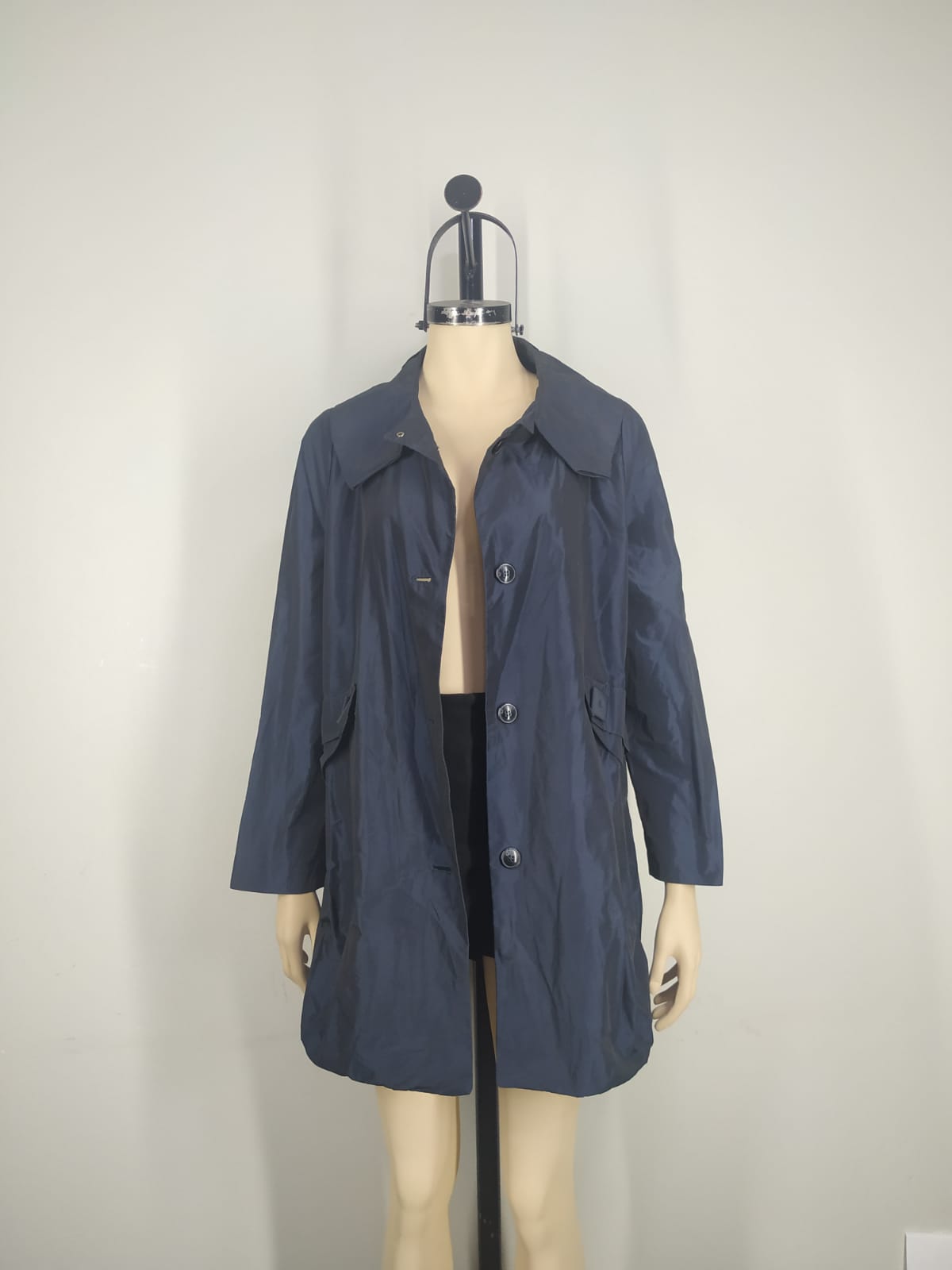 Gabardina cortaviento azul satinado M - Imagen 5