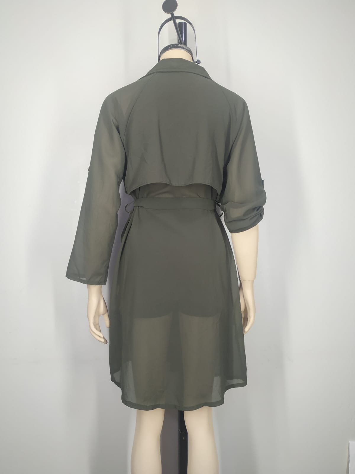 Gabardina verde militar gasa M - Imagen 2