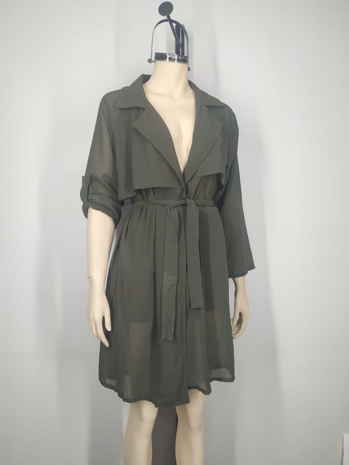 Gabardina verde militar gasa M - Imagen 3